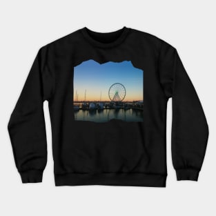 photography Sunset by the ocean city in USA photography design carousel Crewneck Sweatshirt